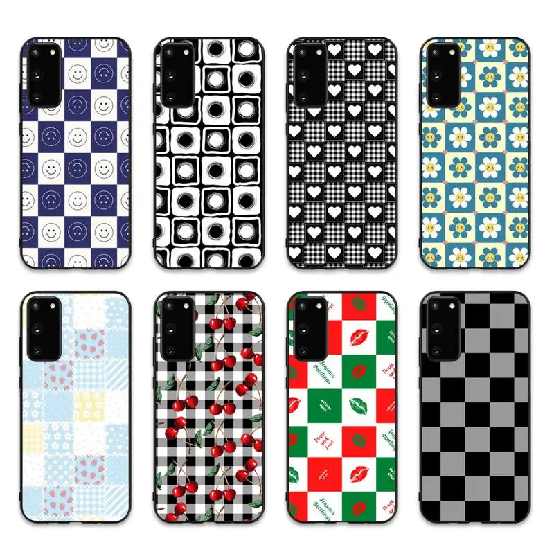

Checkerboard Plaid Checked Checkered Phone Case for Samsung S10 21 20 9 8 plus lite S20 UlTRA 7edge