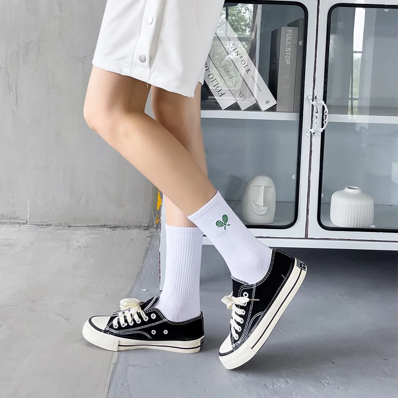 3 Pairs/Box Simple Tennis Pingpong Stockings Cotton Harajuku Embroidery Soft Sport Pack Breathable Long Gifts Men Women Socks