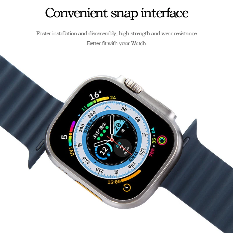 Ocean strap For Apple watch band Ultra 49mm 45mm 44mm 40mm 41mm 42mm 49 45 mm silicone bracelet iWatch series 7 6 3 se 8 5 4 3