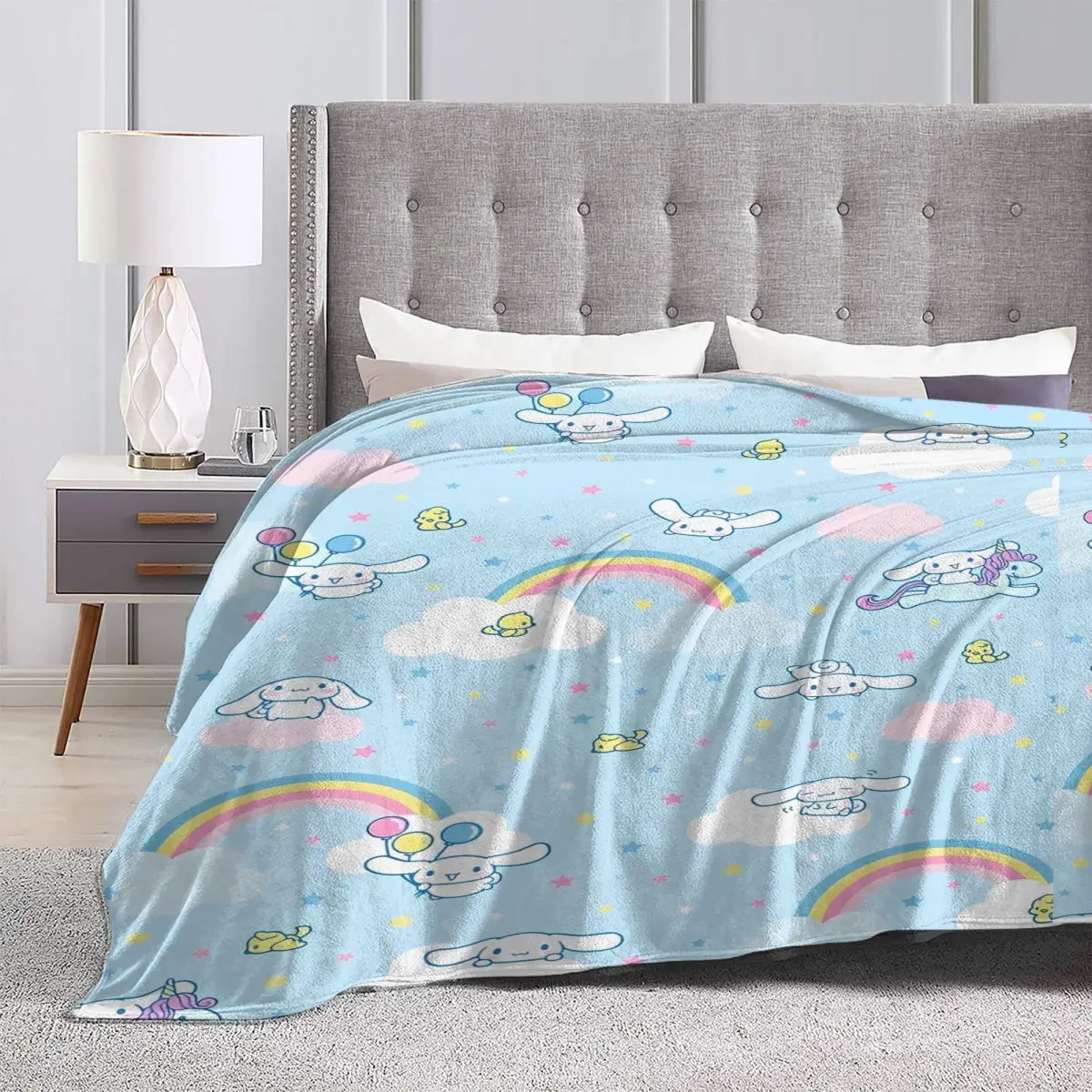Одеяло Cinnamoroll Miniso с радужной лошадью качественное теплое мягкое одеяло зимнее