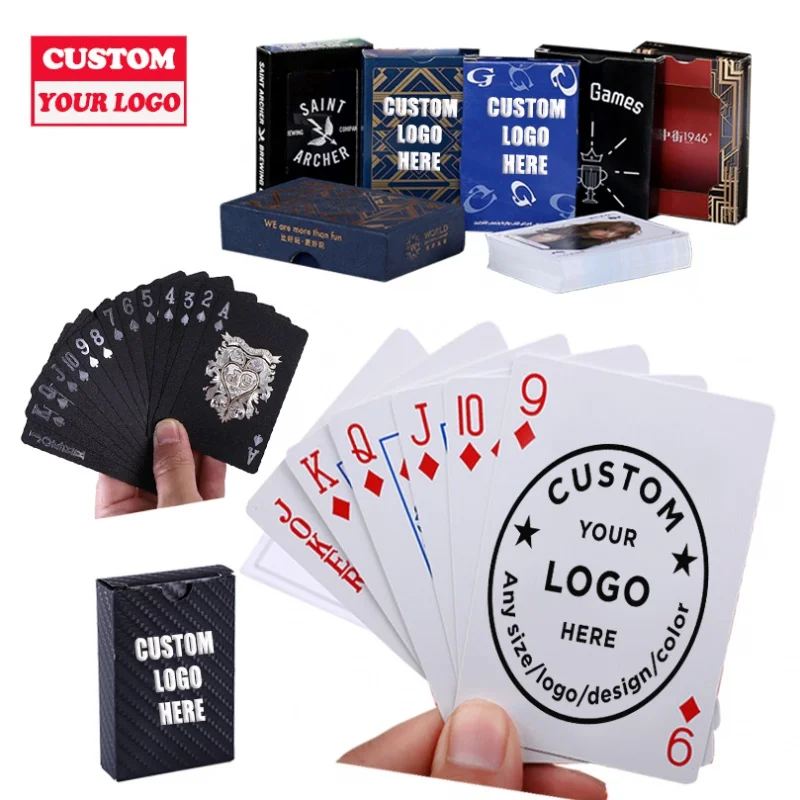 Waterproof Sublimation Playing Card With Box Front And Back Printing Logo Gold Paper Pvc Plastic Game Custom Poker Playing Card
