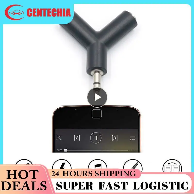 

2 Color 2 Female To 1 Male Cable Adapter Stereo Audio Convenient Audio Line Splitter Y-shape Headphone Adapter Aux Cable 3.5mm