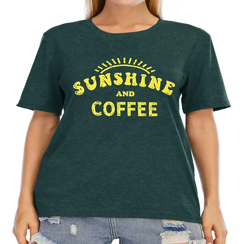 

and Coffee Graphic Tees Women Funny Saying Tshirt Cute Summer Tops