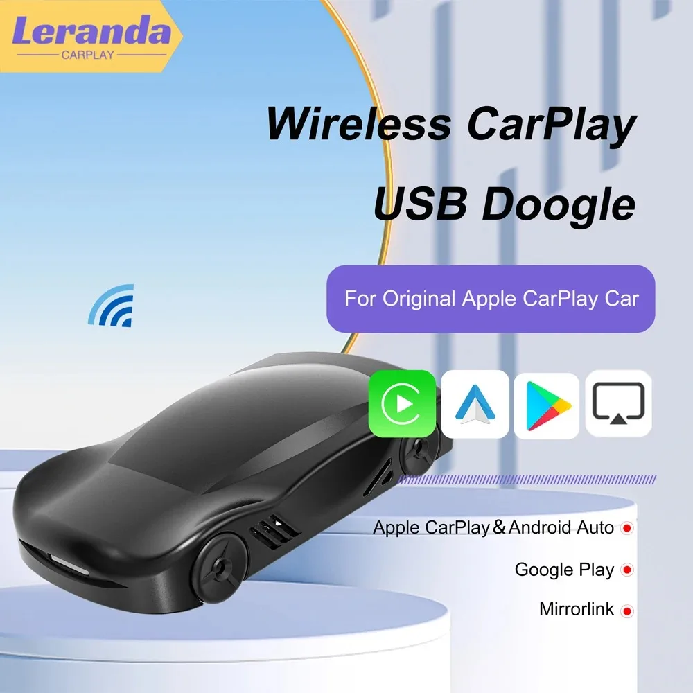 Leranda C6 Wireless CarPlay Ai Box Android Auto Адаптер 2 в 1 со встроенным Bluetooth5.0 Netflix Youtube Snapdragon M2290