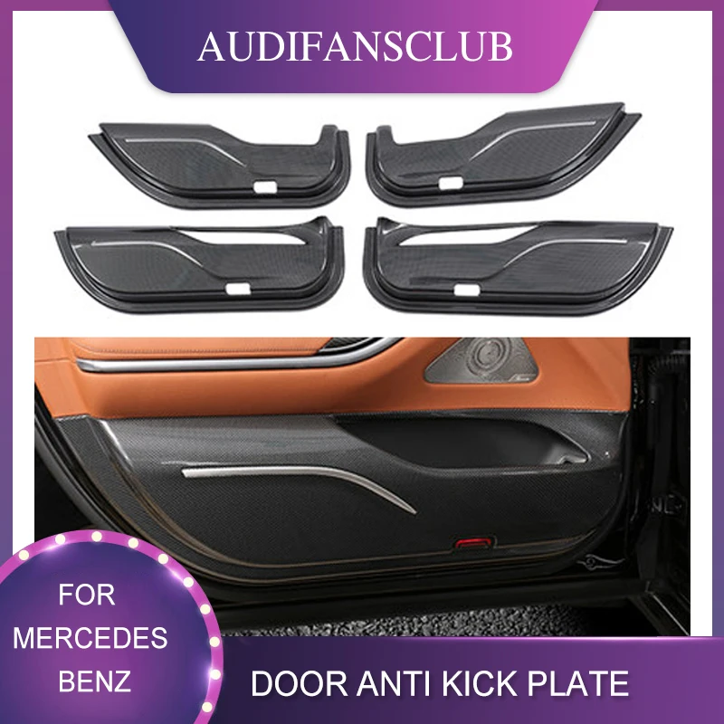 

Car Door Anti Kick Plate Accessories Car Refitting For Mercedes Benz C Class W205 GLC X253 AMG GLE Coupe W167 CLA S Class W223