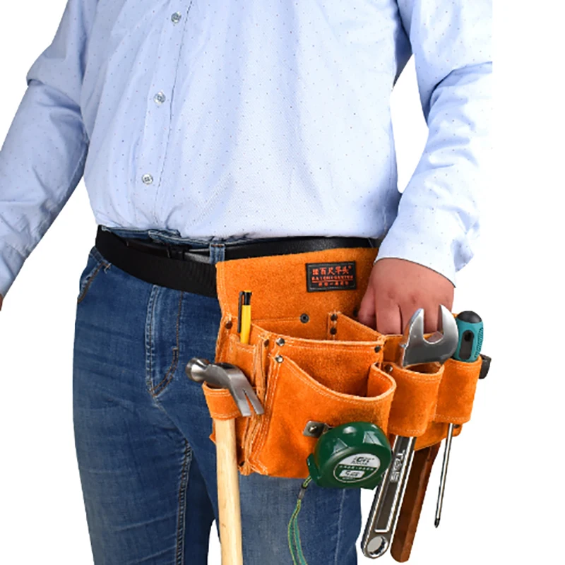 Кобура из воловьей кожи сумка-органайзер для инструментов электрика большая