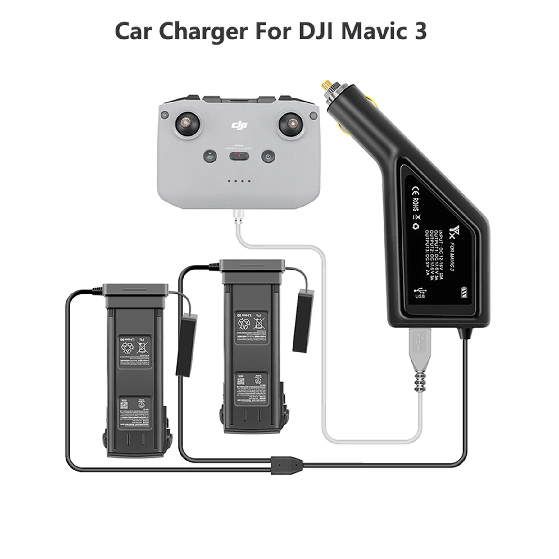 

Автомобильное зарядное устройство DJI Mavic 3 3 в 1 для DJI Mavic 3
