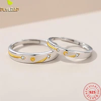 18k gold plating sun moon meteor couple rings real 925 sterling silver romantic loversring fashion jewelry 2022 new trends