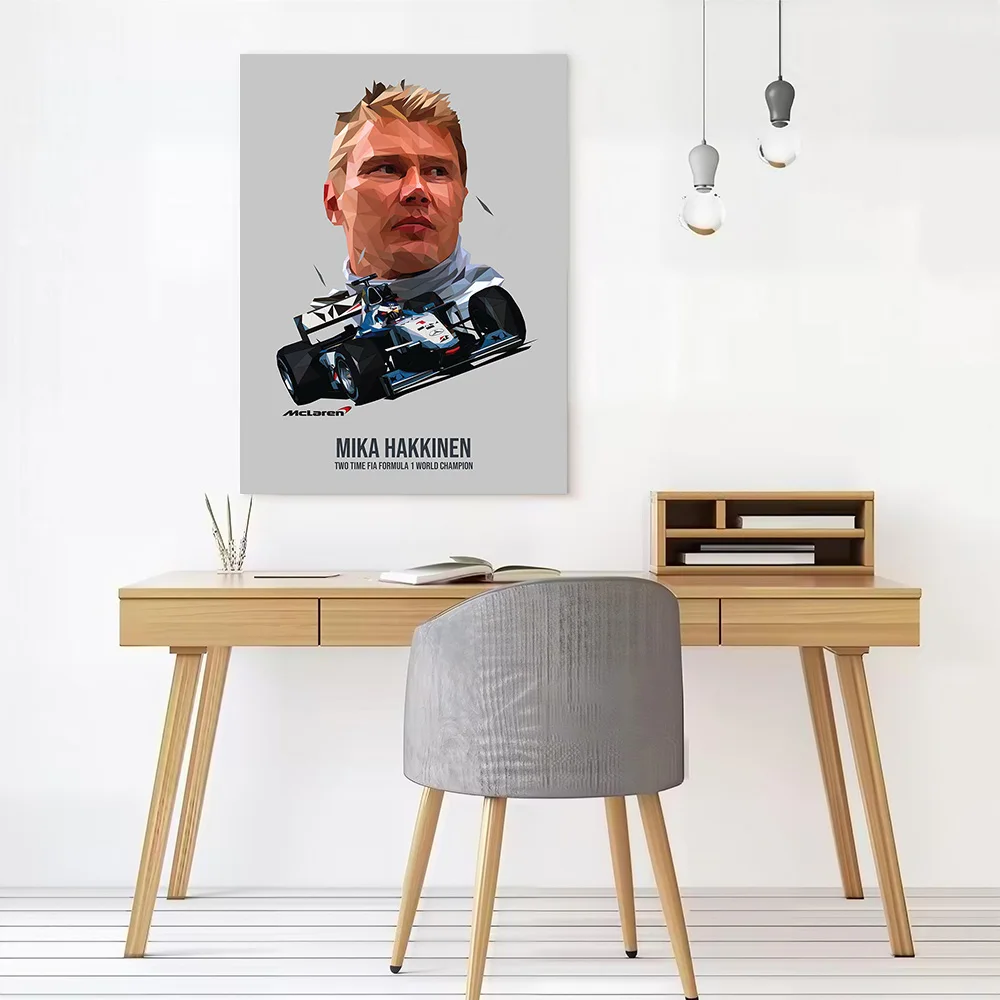 Фото Классический холстовый постер с принтом Mika Hakkinen, персонализированные высококачественные настенные картины для домашнего декора, аксессуары для спальни №2