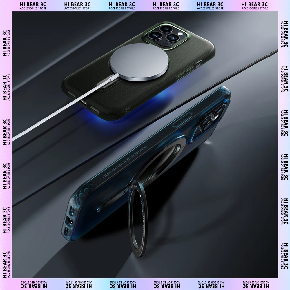 

Матовый чехол-подставка для iPhone14 Pro Max, Магнитный чехол Magsafe для iPhone 14 Plus с беспроводной зарядкой, чехол с защитой от падения, подарок для смар...