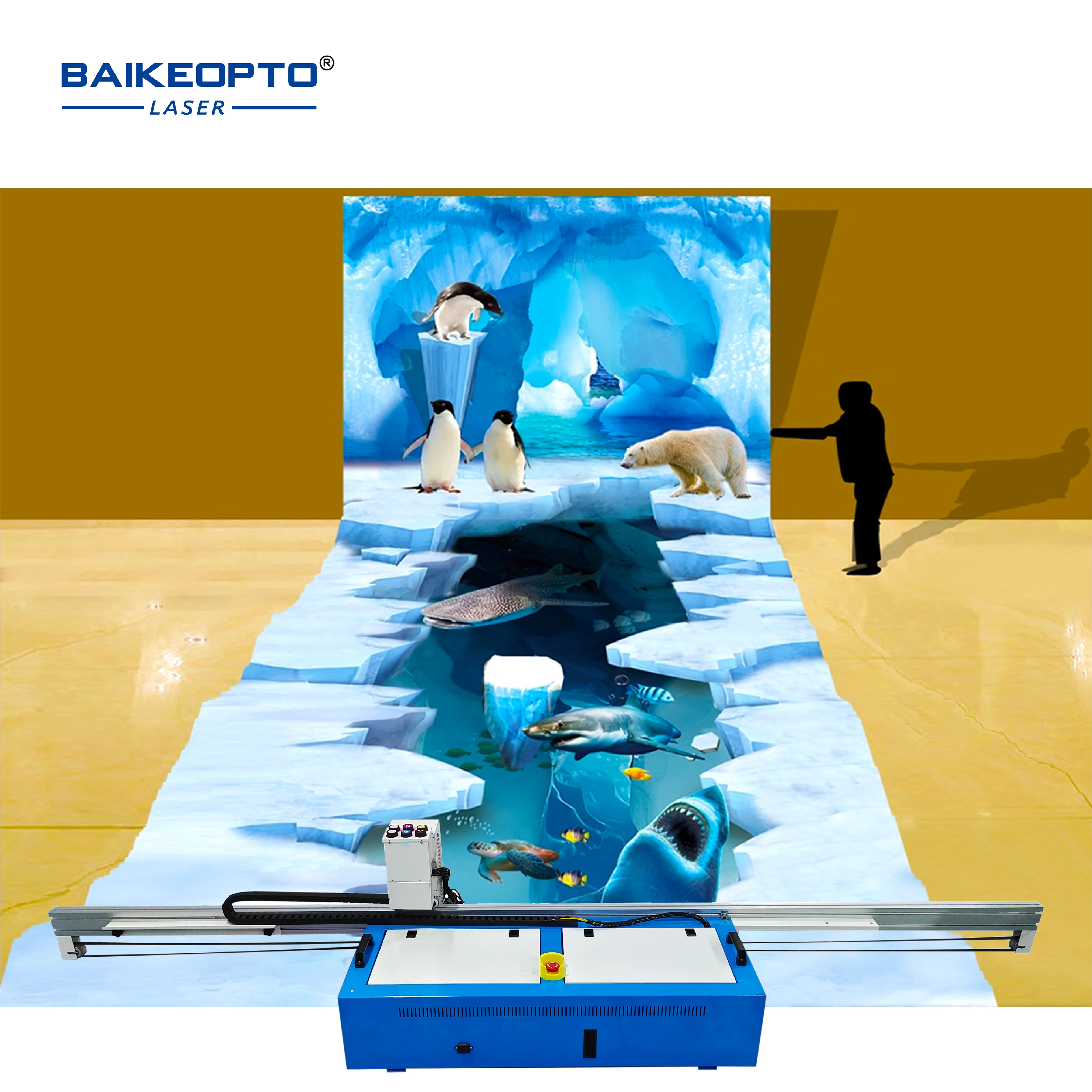 Три печатающих головок Dx10 настенный и наземный принтер УФ-наружная 3D-настенная