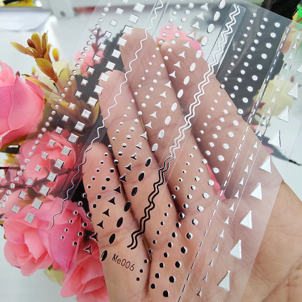 

Золотые и серебряные геометрические 3D наклейки для ногтей, слайдеры, бронзовая фотография, искусство ногтей, декорации, дизайн, аксессуары ...