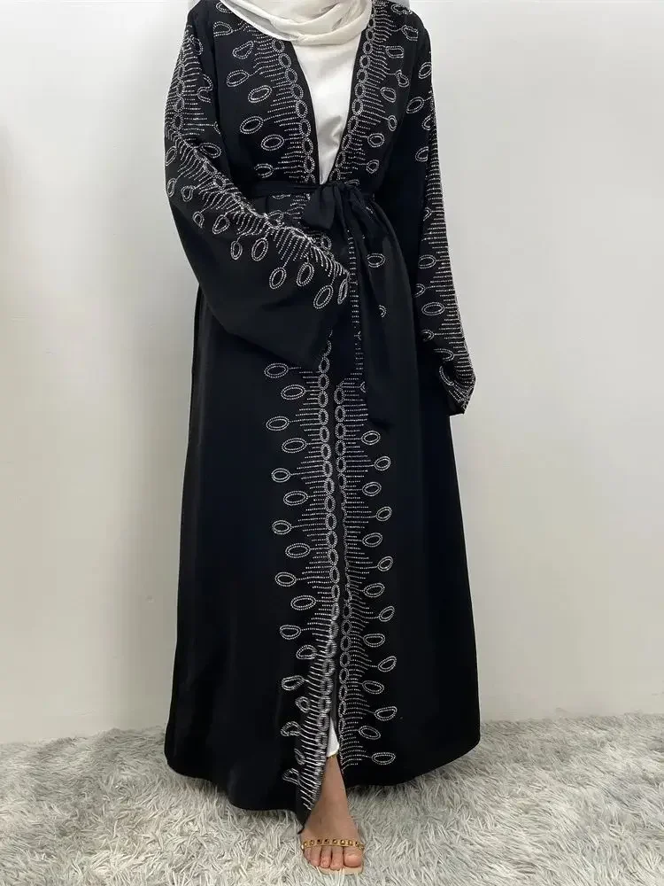 Рамадан черное мусульманское кимоно абайя Дубай кебая кафтан платье молитвенная