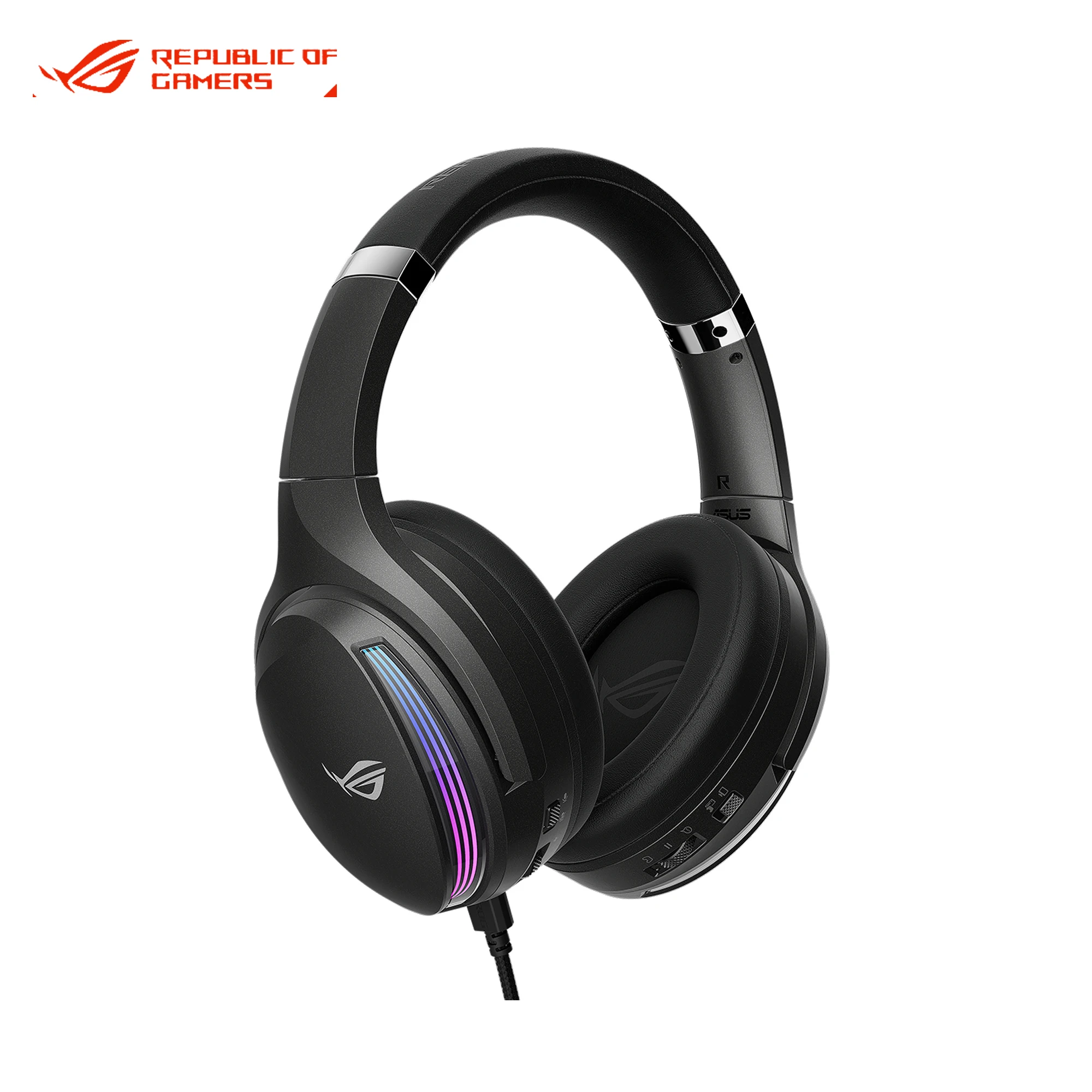 

Asus Rog Strix Fusion 500 Virtual 7.1 Led Wired Game Earphones Usb Rgb With High Fidelity Ess Dac For Ps5 Pc Xbox Laptops