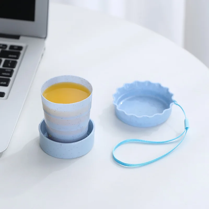 

New Mini Telescopic Portable Silicone Folding Cup with Dstproof Cover Outdoor Coffee Cups Children Travel Drink Water Food Grade