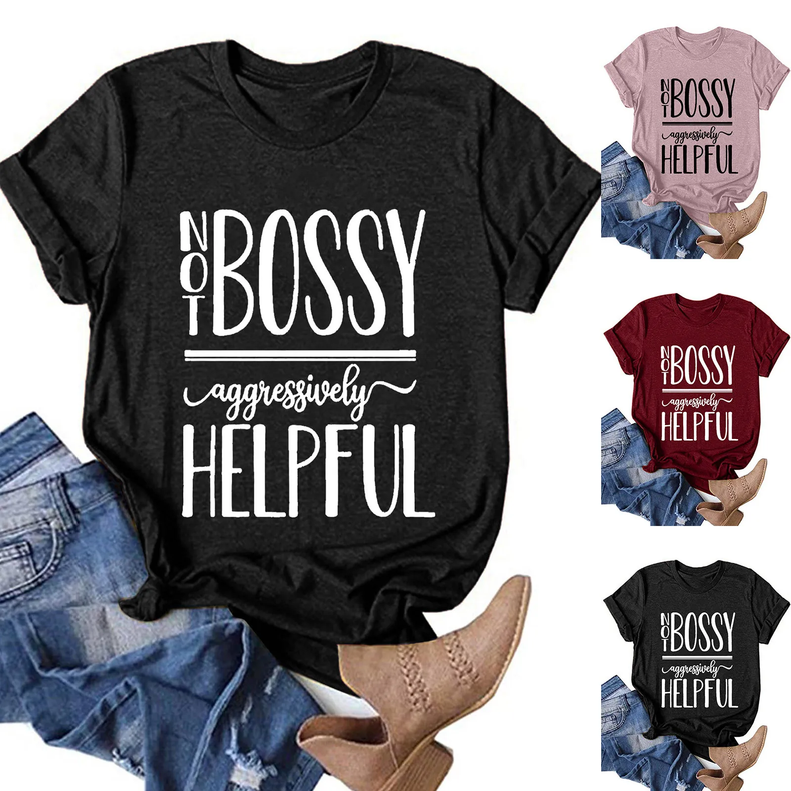 

Женская свободная футболка с коротким рукавом и круглым вырезом