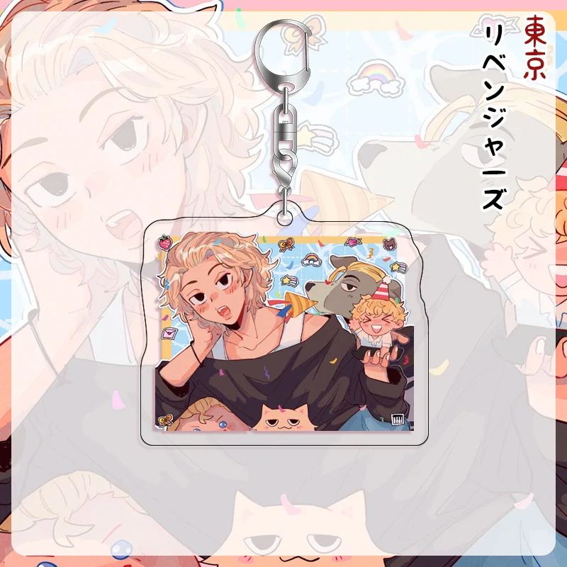 

Anime Tokyo Revengers Keychains Acrylic Cute Figure Manjiro Ken Takemichi Atsushi Chibi Key Chain Kawaii Bag Keyrings Fans Gift