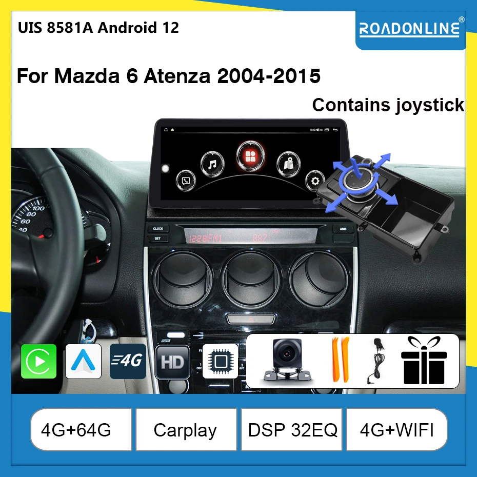Для Mazda 6 Atenza 2004-2015 восьмиядерный автомобильный навигатор радиоприемник CarPlay