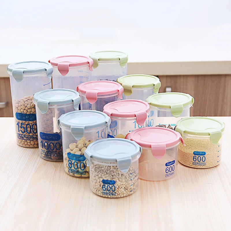 

Kitchen Storage Box Large-capacity Plastic Sealed Jar Storage Transparent Milk Powder Food Jar Fresh-keeping Biscuit Jars