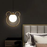creative bear design led pendant lamp home bedroom for kids room lighting modern led pendant light chandeliers lustre luminaires