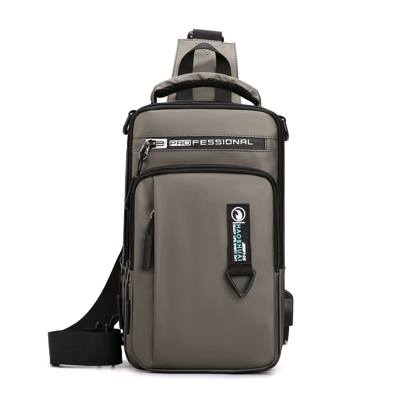 Men's Backpack with Charging Port Waterproof Bicycle Chest Bag Multifunctional Crossbody Bag Organizer Headset Sports Bags