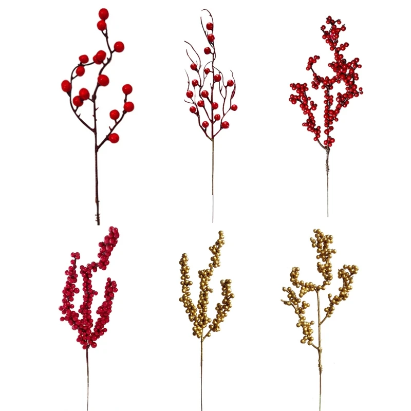 

Искусственные стебли ягод, медиаторы, рождественские ягоды, ветки для украшения рождественской елки