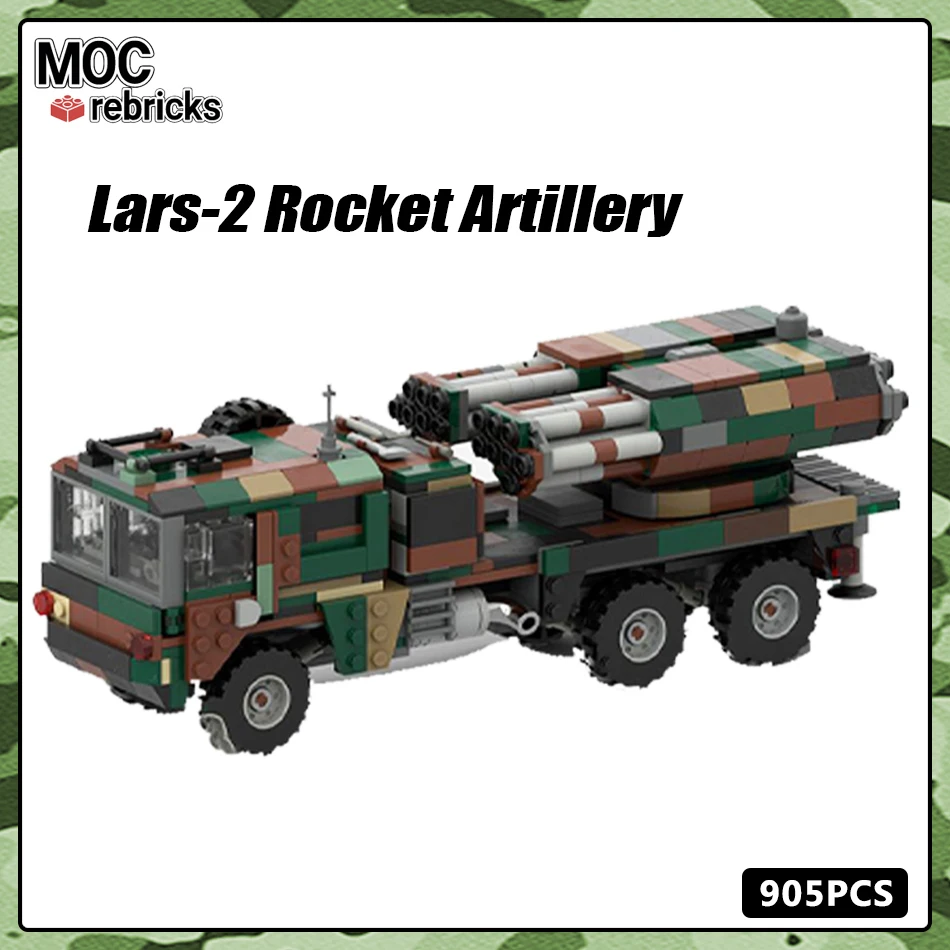 WW2 Военная машина серии Lars-2 Rocket Artillery Вооруженный грузовик Сборка MOC Building Block