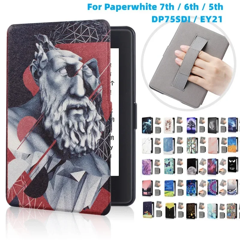 Магнитная умная фотография для Kindle Paperwhite 1 2 3 2015 DP75SDI EY21 7-го 6-го 5-го поколения, милый чехол с принтом и ремешком на руку Магнитная умная фотография для Kindle Paperwhite 1 2 3 2015 DP75SDI EY21 7-го 6-го 5-го поколения, милый чехол с принтом и ремешком на руку
