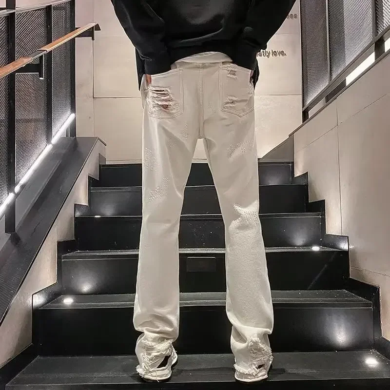 Джинсы мужские повседневные в Европейском стиле шикарные облегающие брюки из