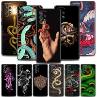 phone case for samsung galaxy a72 a52 a53 a71 a91 a51 a42 a41 note 20 ultra 8 9 10 plus 5g cases cover hand snake flower animals