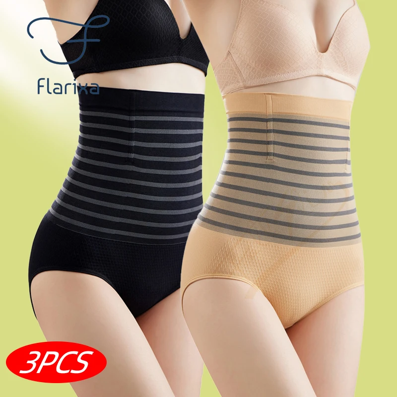 FLARIXA Трусики С Высокой Талией Комплект Из 3 Шт. Женское Корректирующее Белье Для