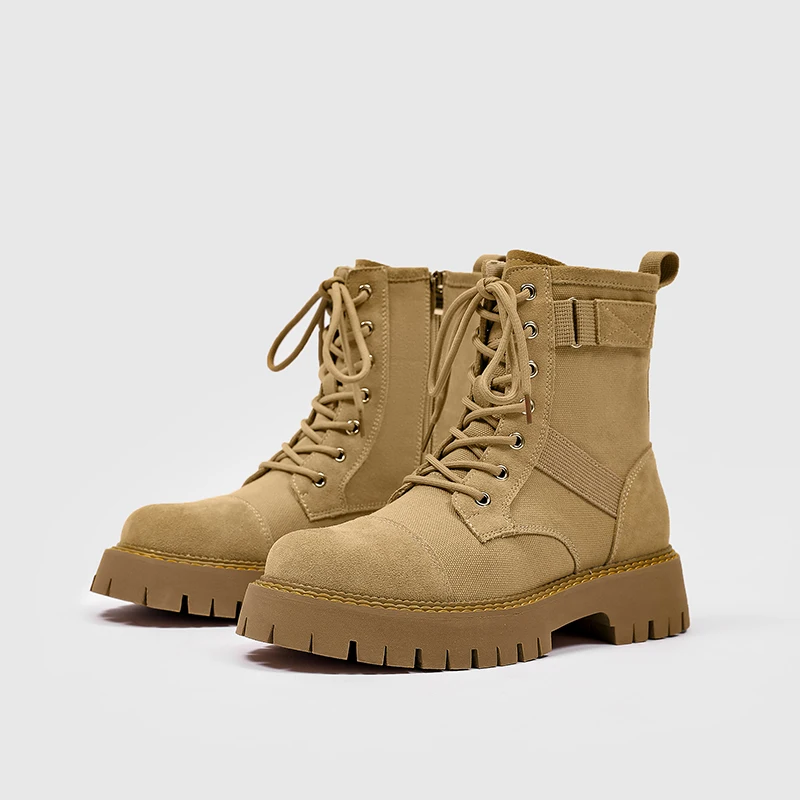 

2022 New Casual Boots Men Fashion Casual Man Shoe Popular Brown Leather Boots Mens Anti-Slippery Zip Cowboy Boots Men Size 38-44