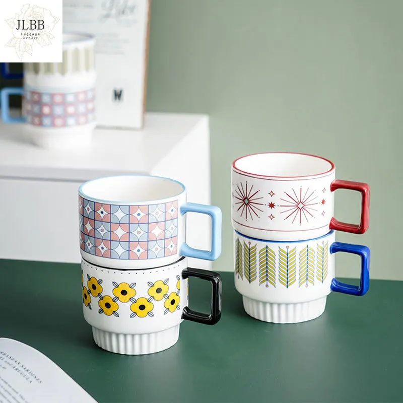 

Керамические кружки 350 мл в Корейском стиле, Простые Персонализированные кофейные чашки, посуда для дома, офиса, вечеринки, кружка для завтр...