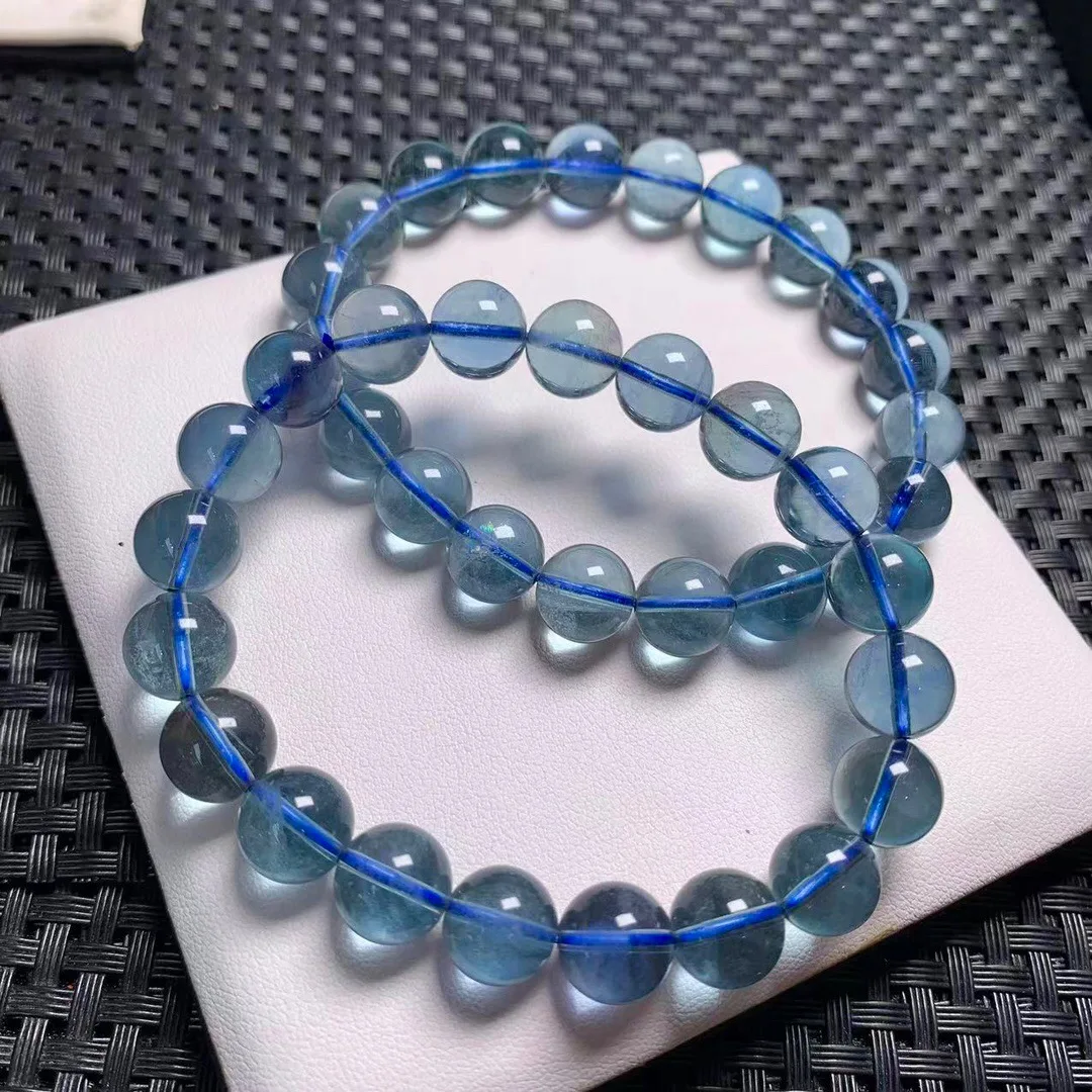 

1 Pc Fengbaowu Natural Blue Fluorite Bracelet Round Beads Reiki Healing Stone Fashion Jewelry Gift For Women