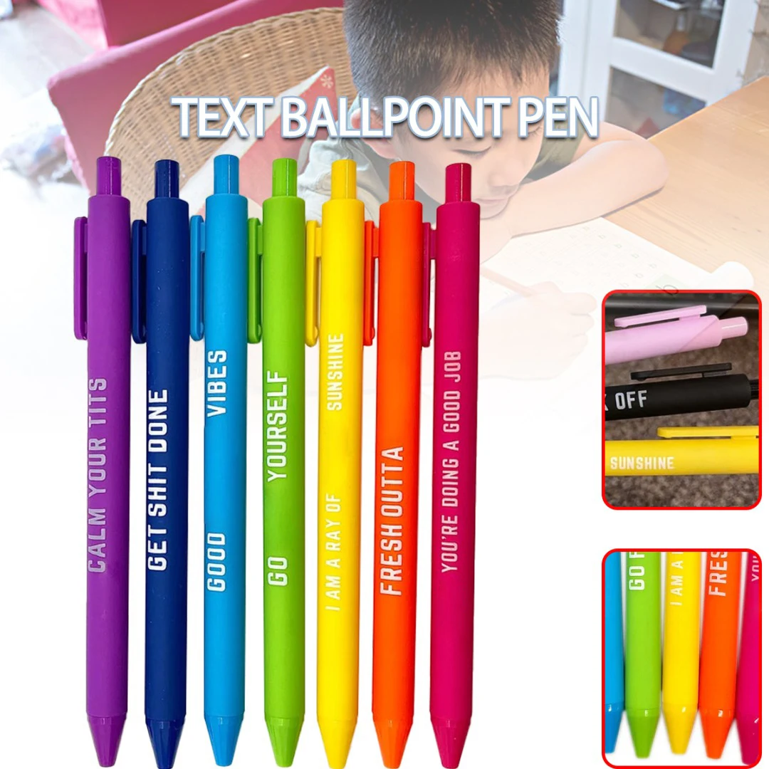 11pcs Funny Ballpoint Pens Colorful Complaining Quotes Pen For Student Gift Stationery Office Signature Multifunction Pen