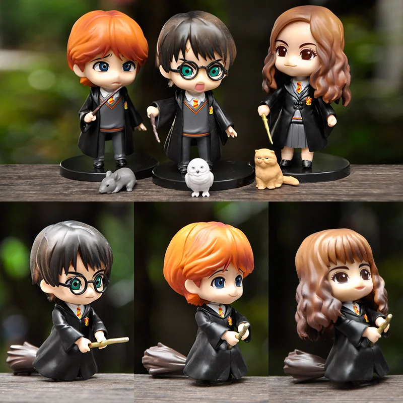 

Q Version of Kawaii Anime Harries Magical Teen Potters Hermine Random with A Action Figures Display Piece Creative Student Prize