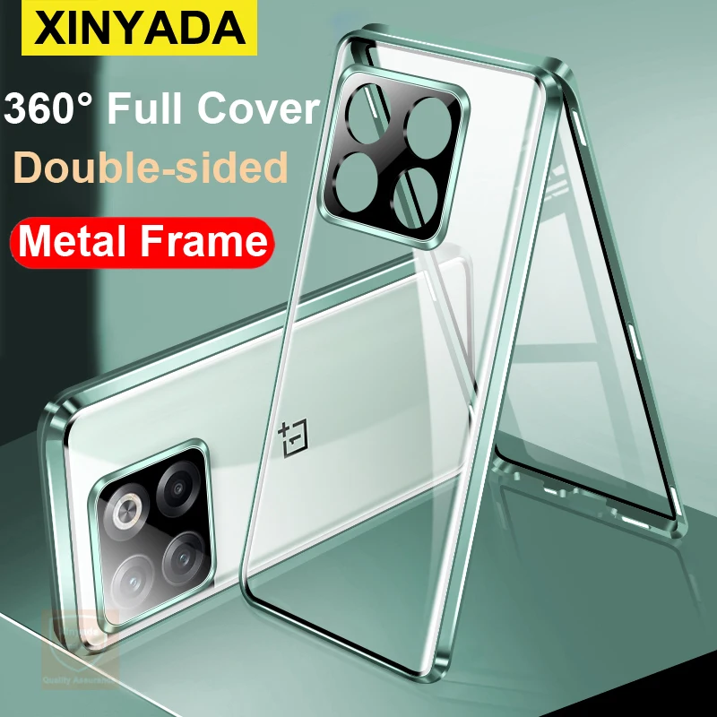 

Чехол для OnePlus Ace Pro, чехол из закаленного стекла, чехол для OnePlus 10T 360, полностью закрывающий металлический бампер