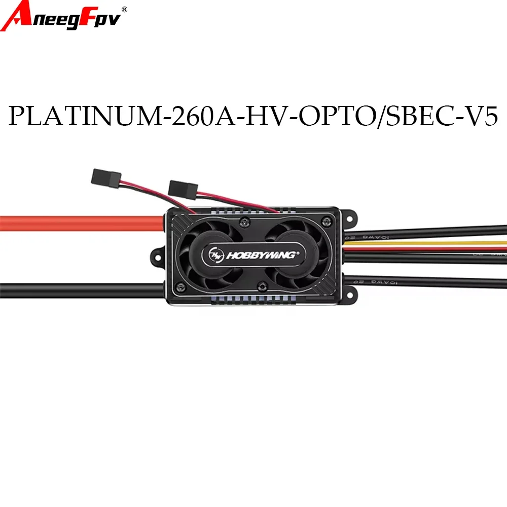 Фото Бесколлекторный регулятор скорости UniFlyHobbywing Platinum 260A SBEC / OPTO HV V5 6-14S Lipo для электрических вертолетов/самолетов класса 700-800 / 2S №2