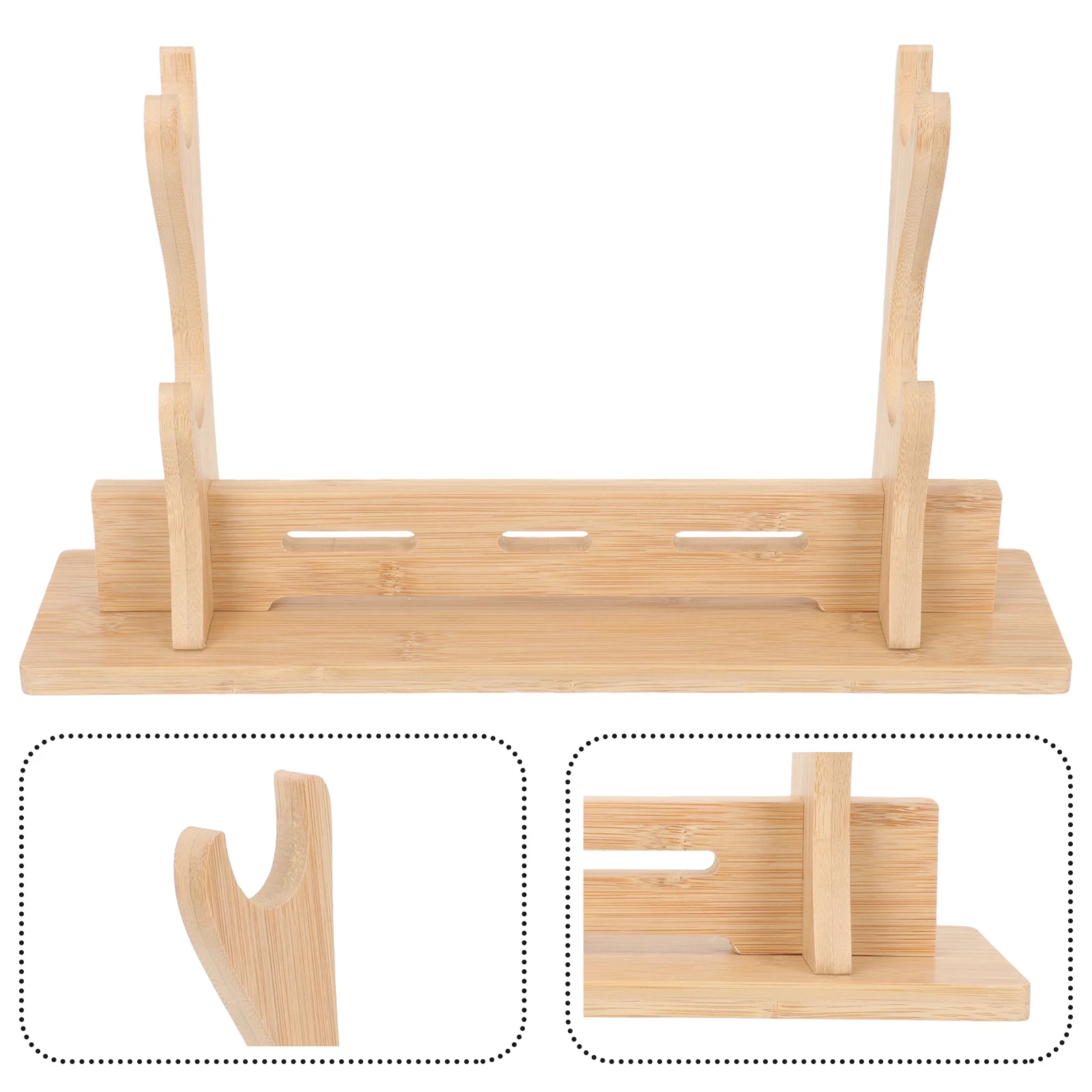 

Wooden Rack Double-layer Displaying Bracket Desktop Holder