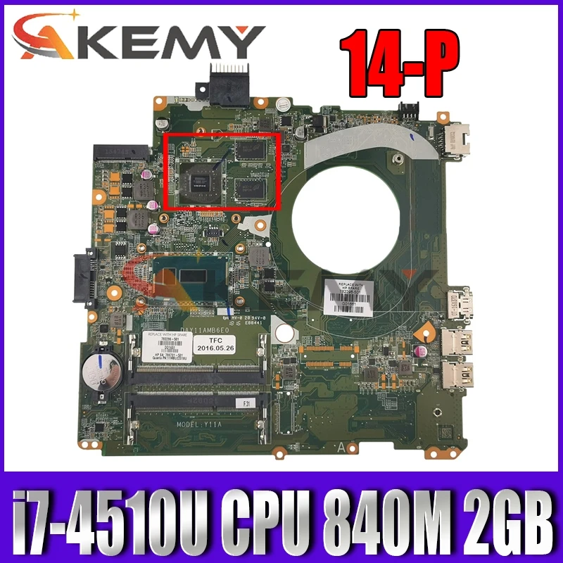 

Материнская плата для ноутбука HP 14-P 14-V с процессором i7-4510U 840M 2 Гб GPU 763736-501 763736-001 DAY11AMB6E0 MB 100% протестирована Быстрая доставка
