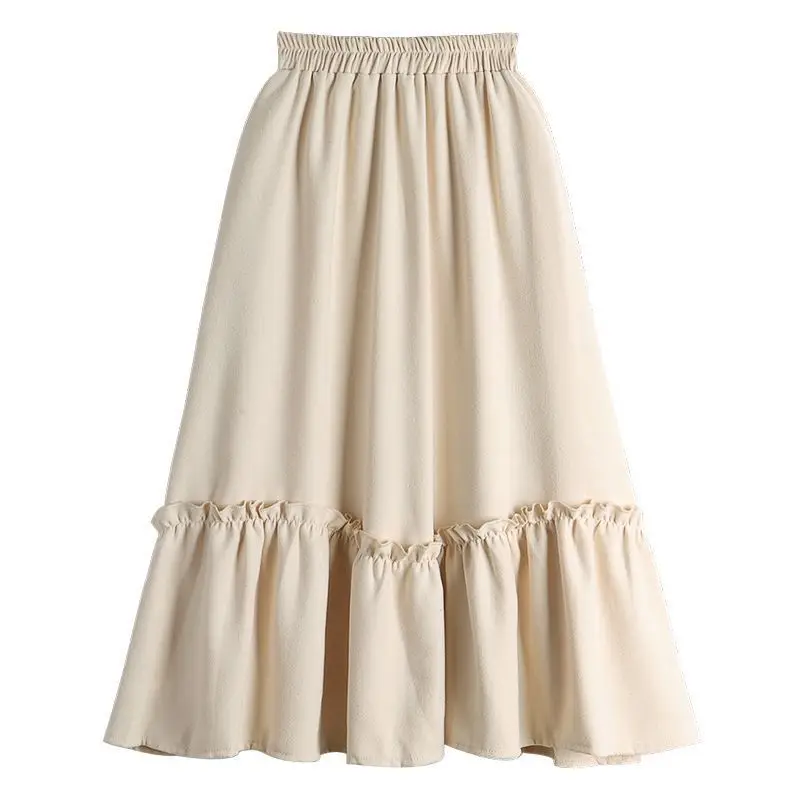 

Women 2023 Autumn Winter New High Waist Corduroy Skirts Female Long Solid Color Skirts Ladies Loose Casual A-line Skirts A136
