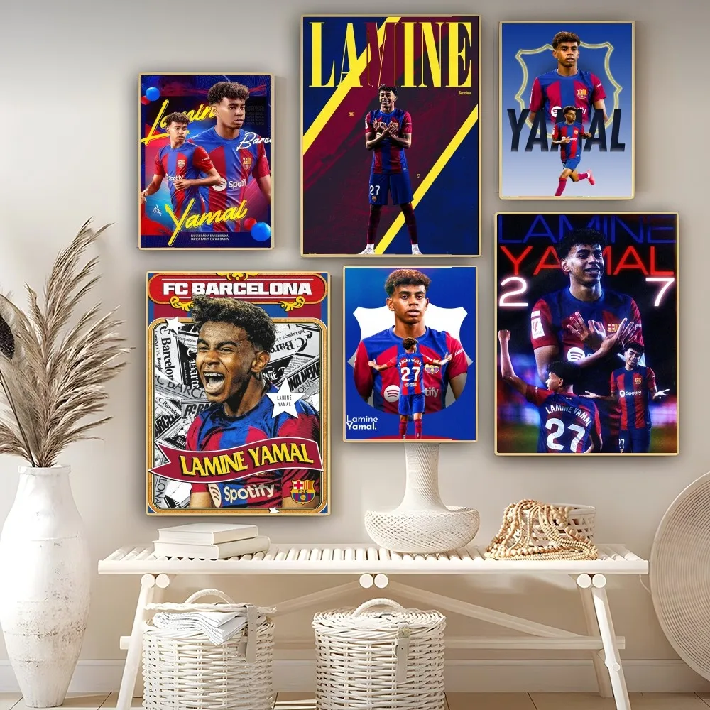 Постер L-Lamine FootballStar Y-Yamal клейкие настенные ретро-постеры высокого качества для