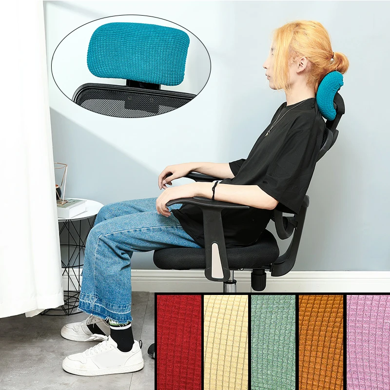 Headrest Cover Swivel Chair Covers Waterproof Elastic Soft Anti-fouling Dust-proof Pillow Cover Chair Accessories