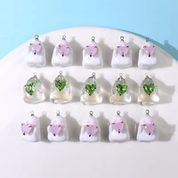 5pcs 16x25mm cute ghost charms pendant for diy jewelry making resin crystal halloween necklace earring keychain accessories