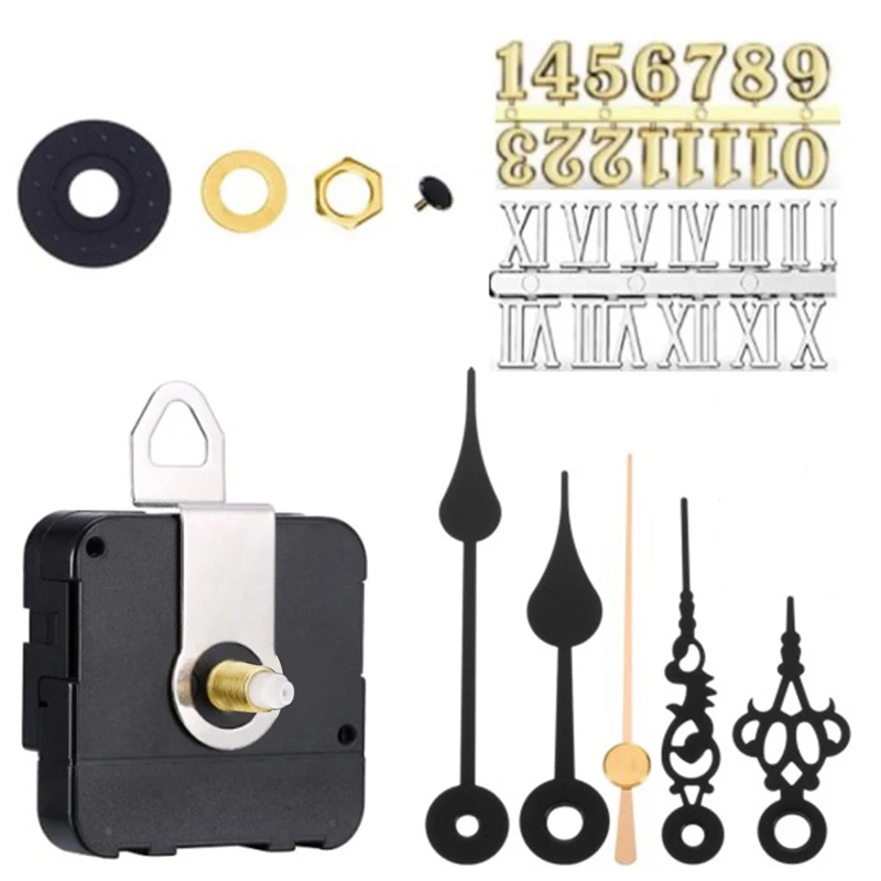 

DIY Silent Quartz Clock Movement Mechanism Clock Numerals Kit With 2 Of Short Hands Clock Parts Repair Replacement