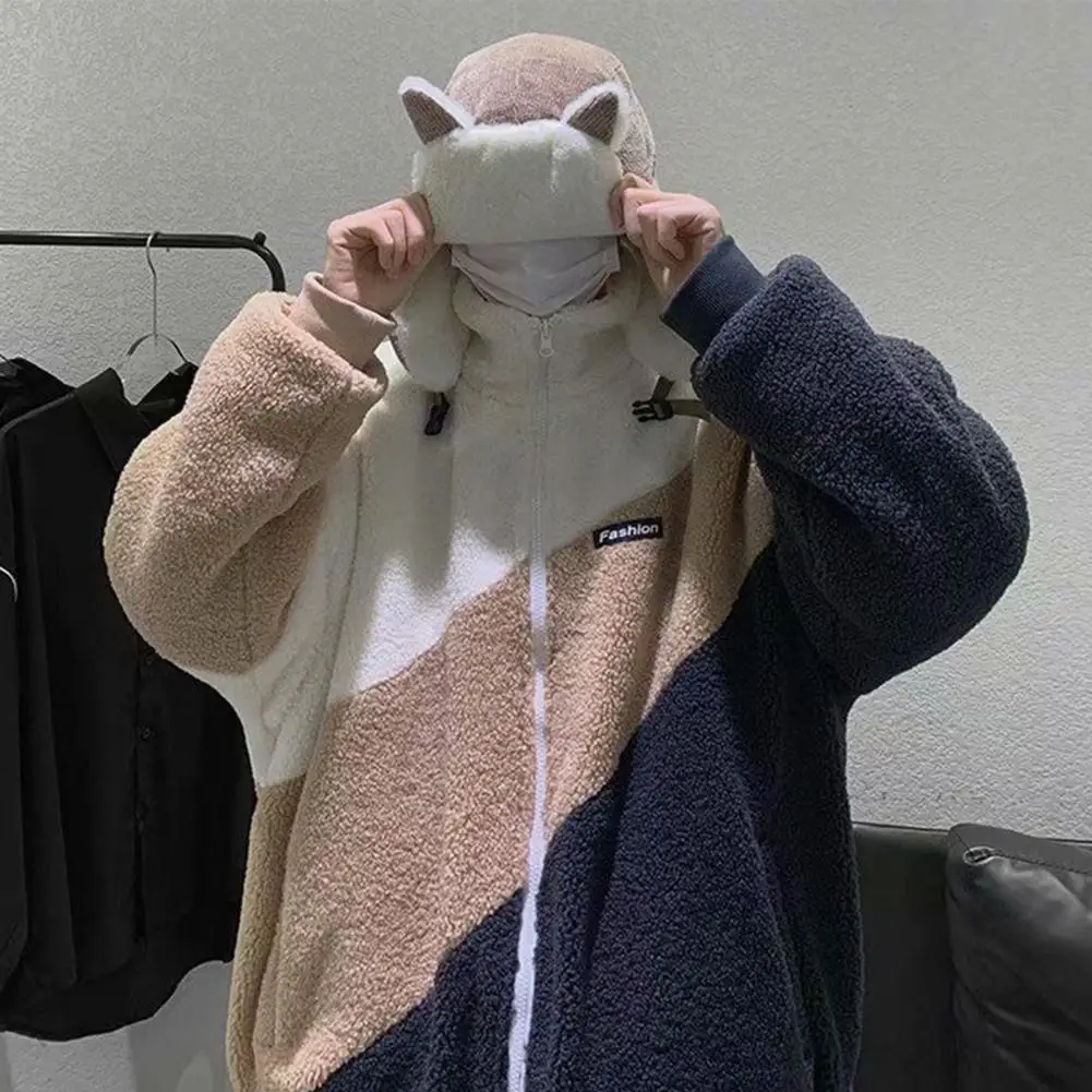 Мужская осенняя куртка с воротником-стойкой кардиган длинными рукавами и