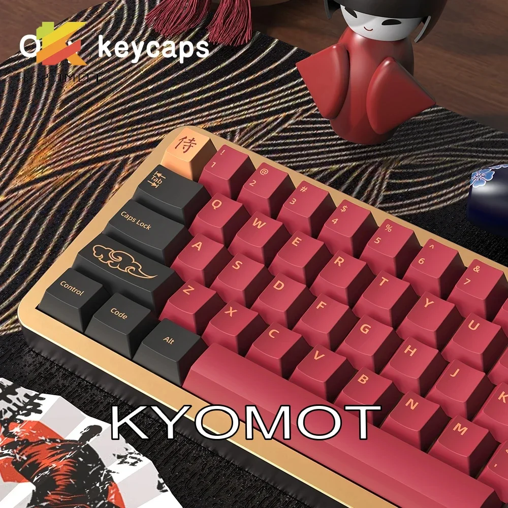 KYOMOT синий/красный самурай японский/корейский/немецкий/испанский/французский PBT
