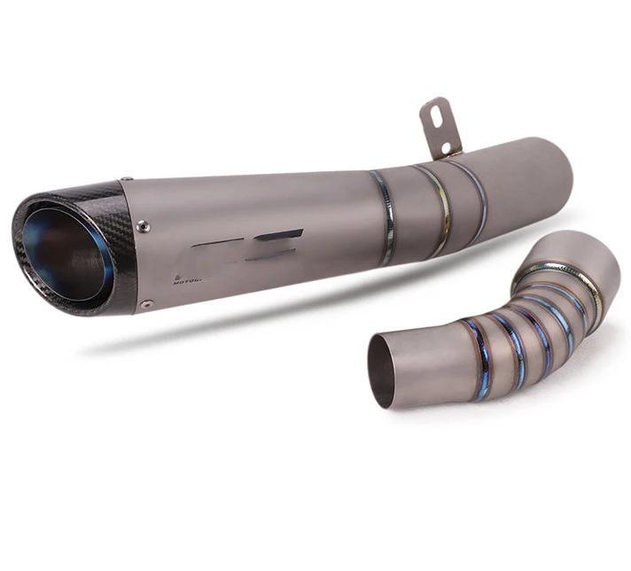 

REALZION Motorcycle Modified Durable Suitable Exhaust Pipe Titanium Alloy Carbon Fiber Section Accessories For Kawsaki ZX6R