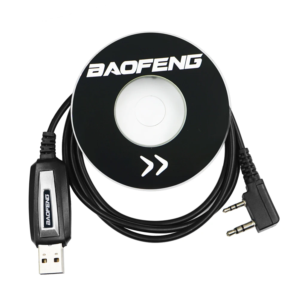 Baofeng-Cable de programación USB para walkie-talkie, dispositivo con CD de controlador para UV-5RE, Pofung, UV 5R, uv5r, 888S, UV-5R, UV-82, Radio bidireccional