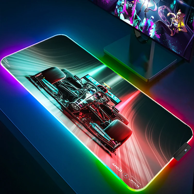 

Rgb коврик для мыши для геймеров компьютерный набор F1, пользовательский игровой автомобильный коврик для мыши, клавиатура, Настольный коврик...